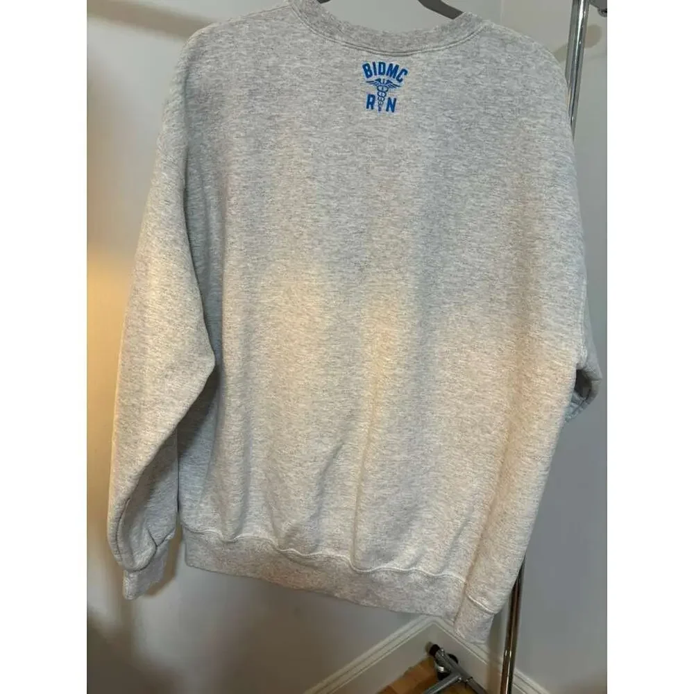 Champion BIDMC RN Sweatshirt XL Gray Pullover Crewneck Fleece Medical Nurse - Picture 5 of 7